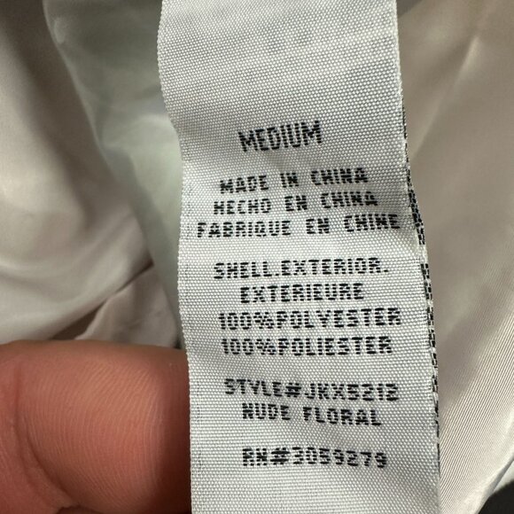 Floral Print Thread & Supply Hooded Pullover Jacket Medium Polyester Womens - Picture 6 of 9